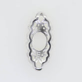 Silver Semi Mount Pendant Setting Oval OV 9X7mm White Topaz - Syzjewelry